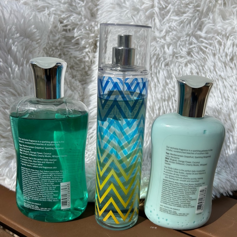 Bath & Body Works Capri Seaside Citrus Full Size Three Item Set NEW Discontinued - Picture 7 of 15